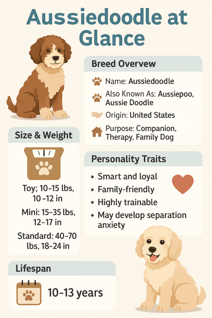 Aussiedoodle Appearance & Sizes