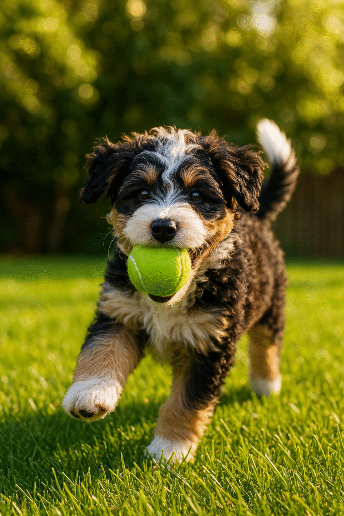 Playful puppy enjoying outdoor time